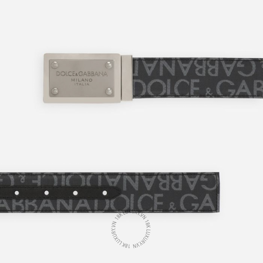 Thắt lưng nam Dolce Gabbana Coated jacquard belt with logo tag BC4824AJ7058B956 NTLD074
