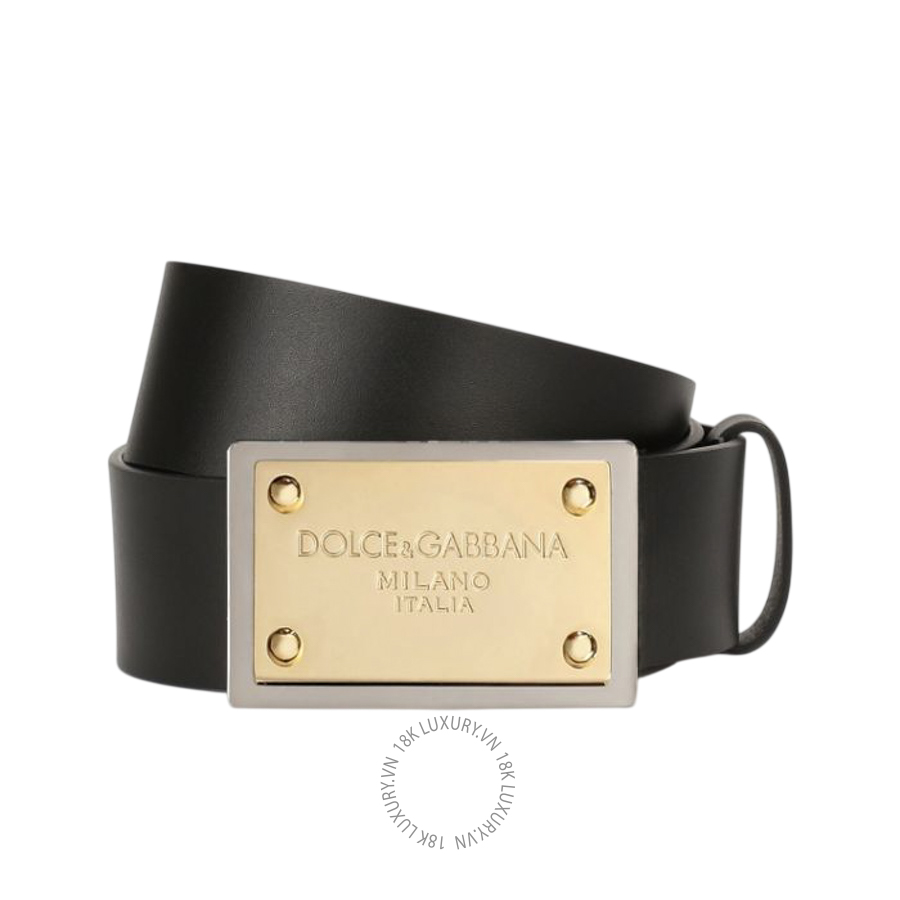 Thắt lưng nam Dolce Gabbana Lux leather belt with branded buckle BC4676AX62280999 NTLD064