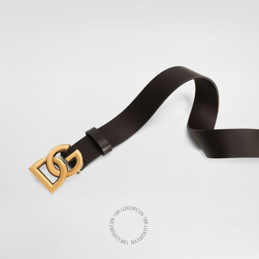 Thắt lưng nam Dolce Gabbana Lux leather belt with crossover DG logo buckle BC4644AX6228B421 NTLD061