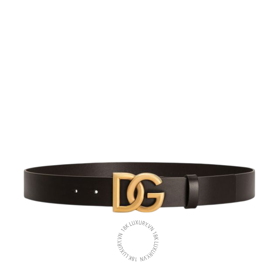 Thắt lưng nam Dolce Gabbana Lux leather belt with crossover DG logo buckle BC4644AX6228B421 NTLD061