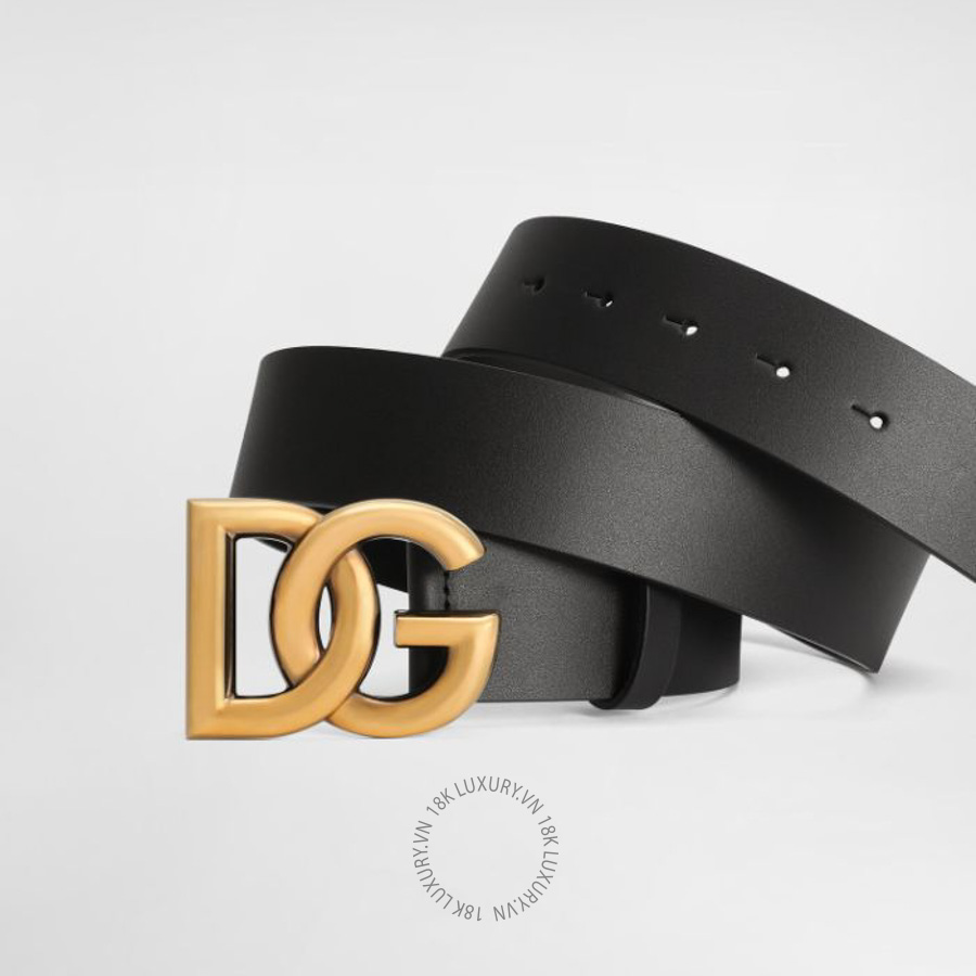 Thắt lưng nam Dolce Gabbana Lux leather belt with crossover DG logo buckle BC4646AX6228E831 NTLD051