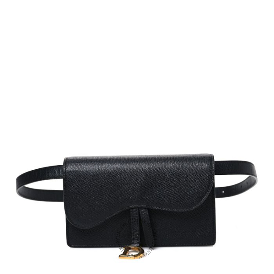Túi bao tử Christian Dior Grained Calfskin Saddle Belt Bag Black FPTD065