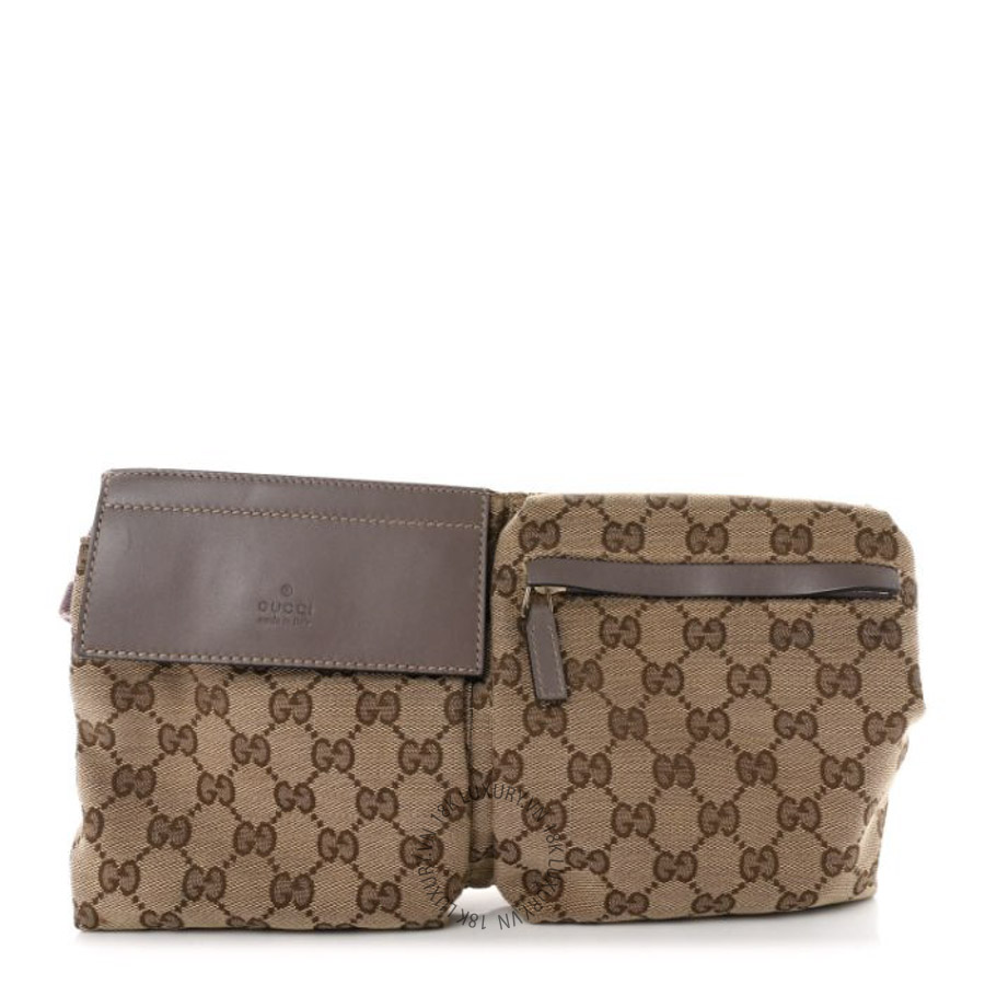 Túi Bao Tử Gucci GG Monogram Web Double Pocket Belt Bag Purple GDCB563