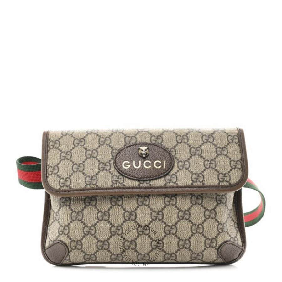 Túi bao tử Gucci GG Supreme Monogram Neo Vintage Web Belt Bag Brown NFPG414