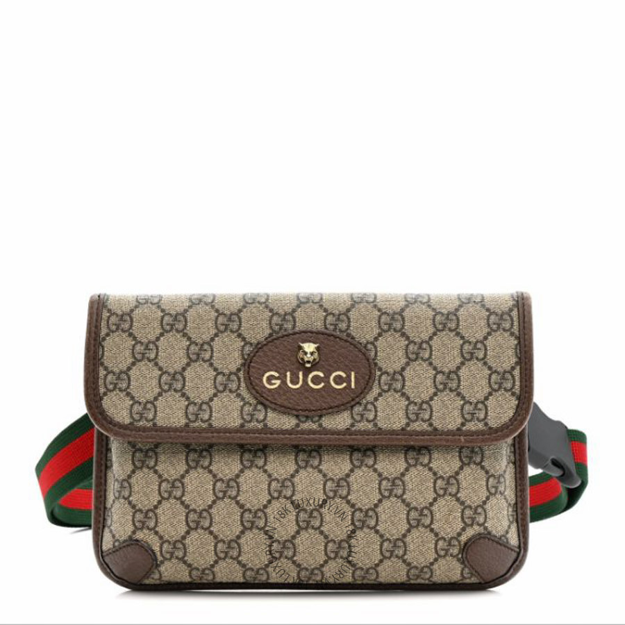 Túi bao tử Gucci GG Supreme Monogram Neo Vintage Web Belt Bag Brown NFPG419