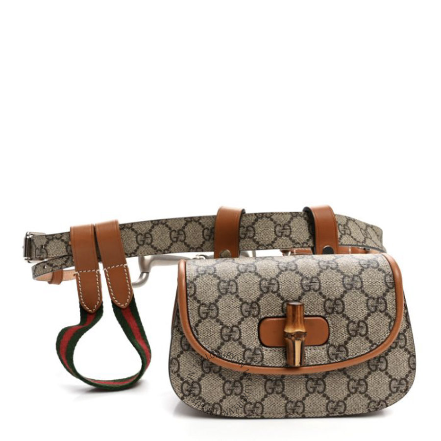 Túi Bao Tử Gucci GG Supreme Monogram Web Bamboo Mini 1947 Belt Bag 80 32 Beige GDCB546