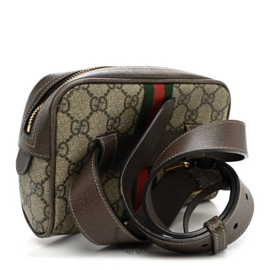 Túi Bao Tử Gucci GG Supreme Monogram Web Small Ophidia Belt Bag 85 34 75 30 Dark Brown GDCB199