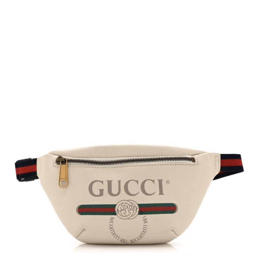Túi Bao Tử Gucci Grained Calfskin Small Logo Belt Bag White GDCB289