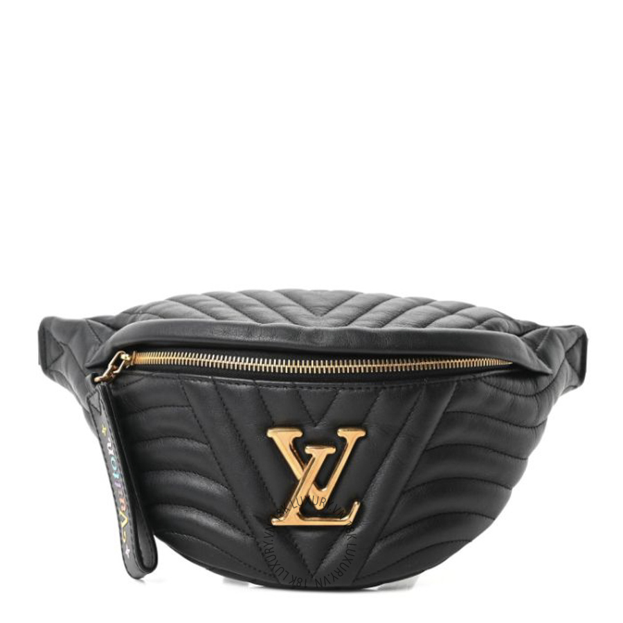 Túi Bao Tử Louis Vuitton Calfskin Quilted New Wave Bumbag Black MNGR710