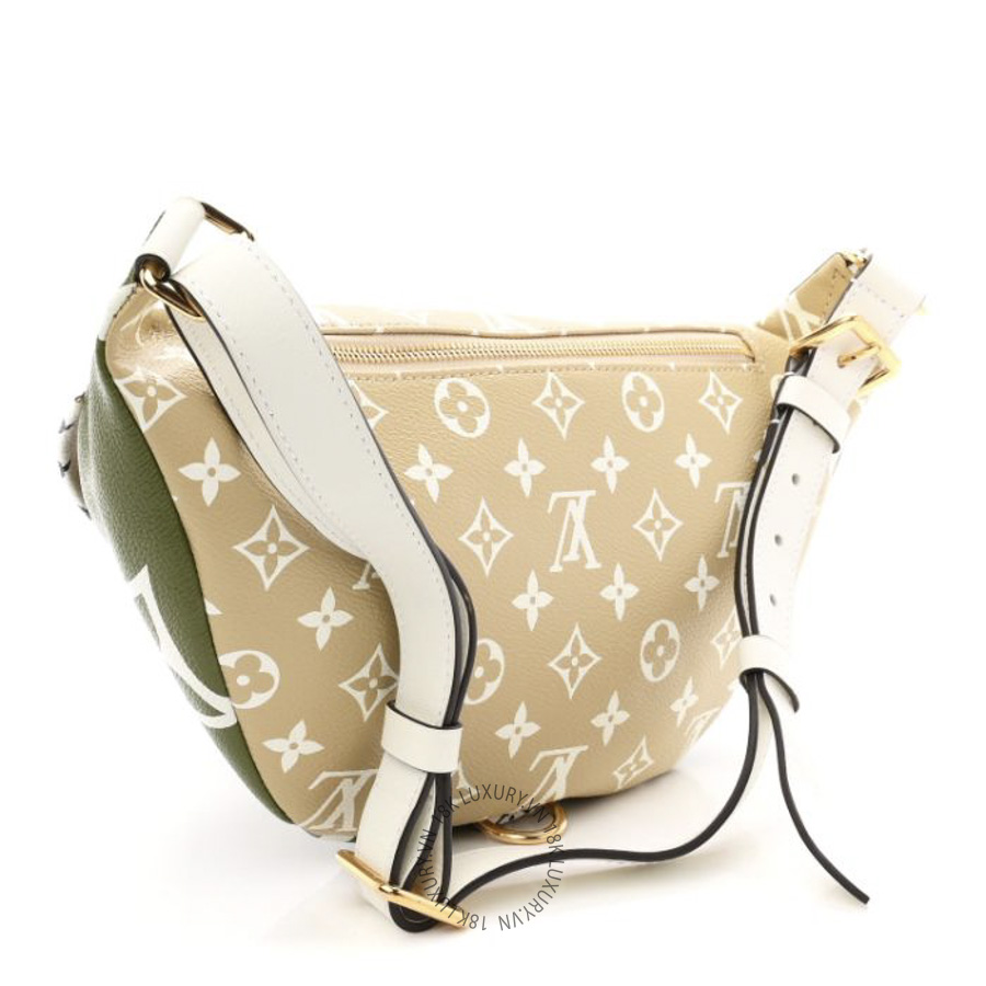Túi Bao Tử Louis Vuitton Monogram Giant Bumbag Kaki Beige MNGR518
