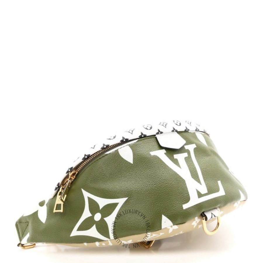 Túi Bao Tử Louis Vuitton Monogram Giant Bumbag Kaki Beige MNGR518 16 Túi Bao Tử Louis Vuitton Monogram Giant Bumbag Kaki Beige MNGR518