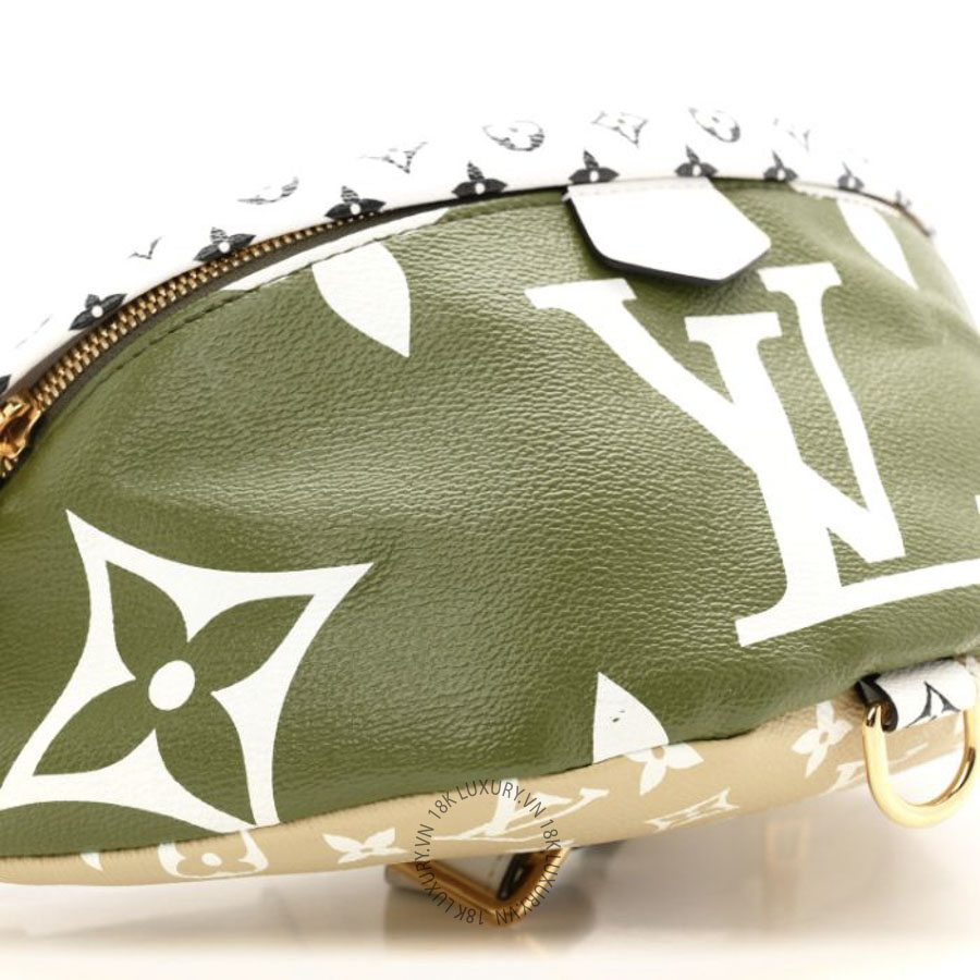 Túi Bao Tử Louis Vuitton Monogram Giant Bumbag Kaki Beige MNGR518 19 Túi Bao Tử Louis Vuitton Monogram Giant Bumbag Kaki Beige MNGR518