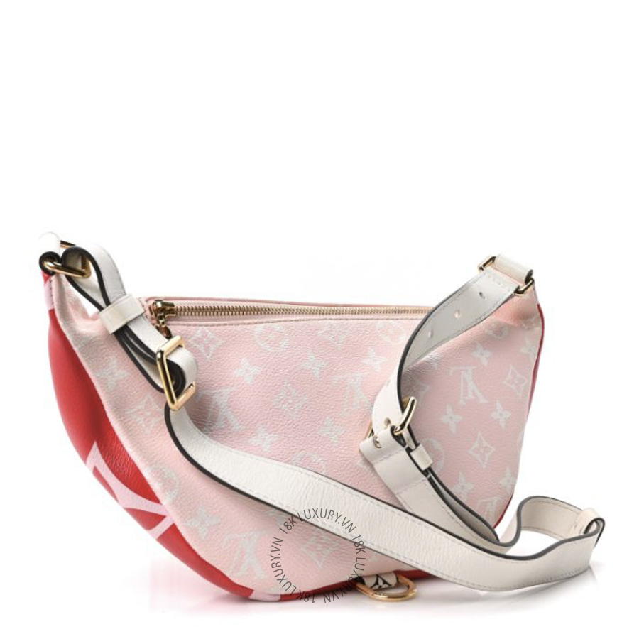Túi Bao Tử Louis Vuitton Monogram Giant Bumbag Rouge NSBD597