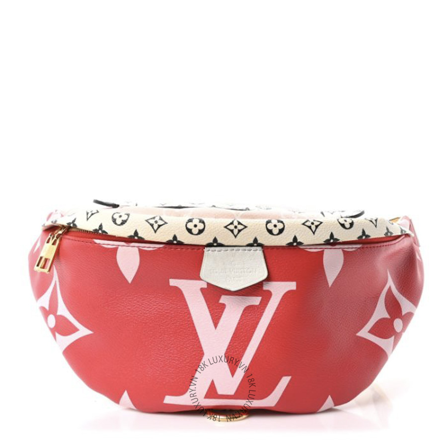Túi Bao Tử Louis Vuitton Monogram Giant Bumbag Rouge NSBD597