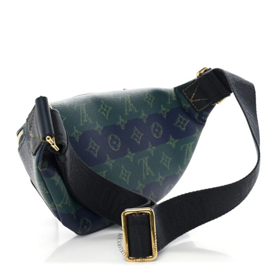 Túi Bao Tử Louis Vuitton Monogram Heritage Rush Bumbag Blue Stripes NSBD231