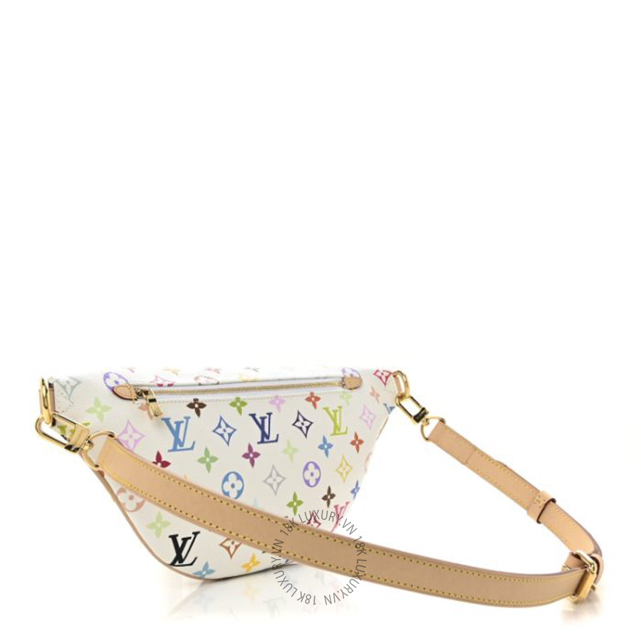 Túi bao tử LV X TM Monogram Multicolor High Rise Bumbag White FPNG1171