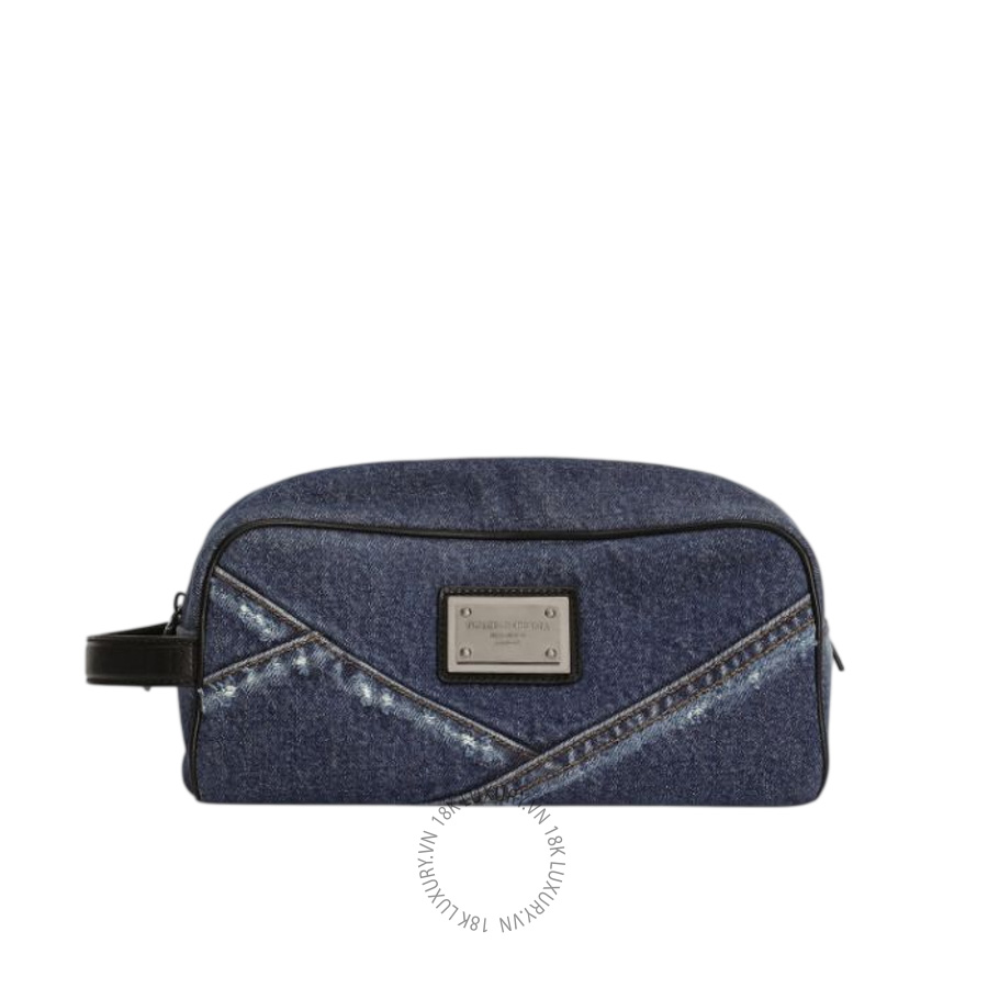 Túi cầm tay Dolce Gabbana Denim patchwork necessaire BT0989AY7688E670 NTDL051