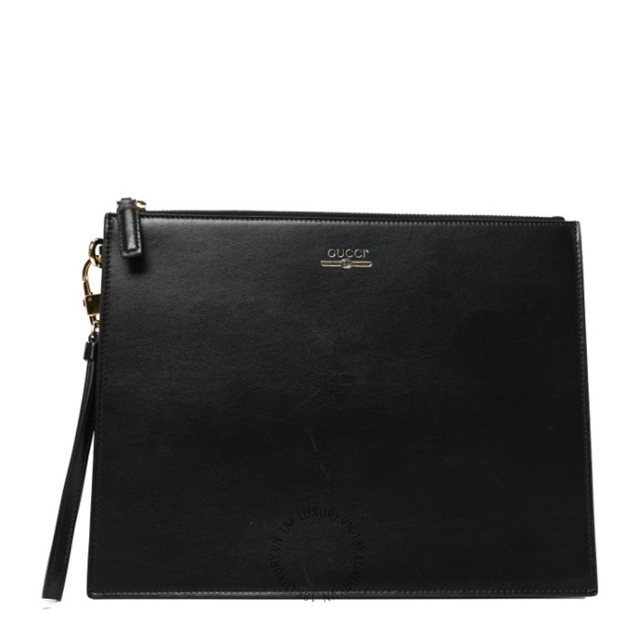 Túi cầm tay Gucci Calfskin Clutch Black GGC345