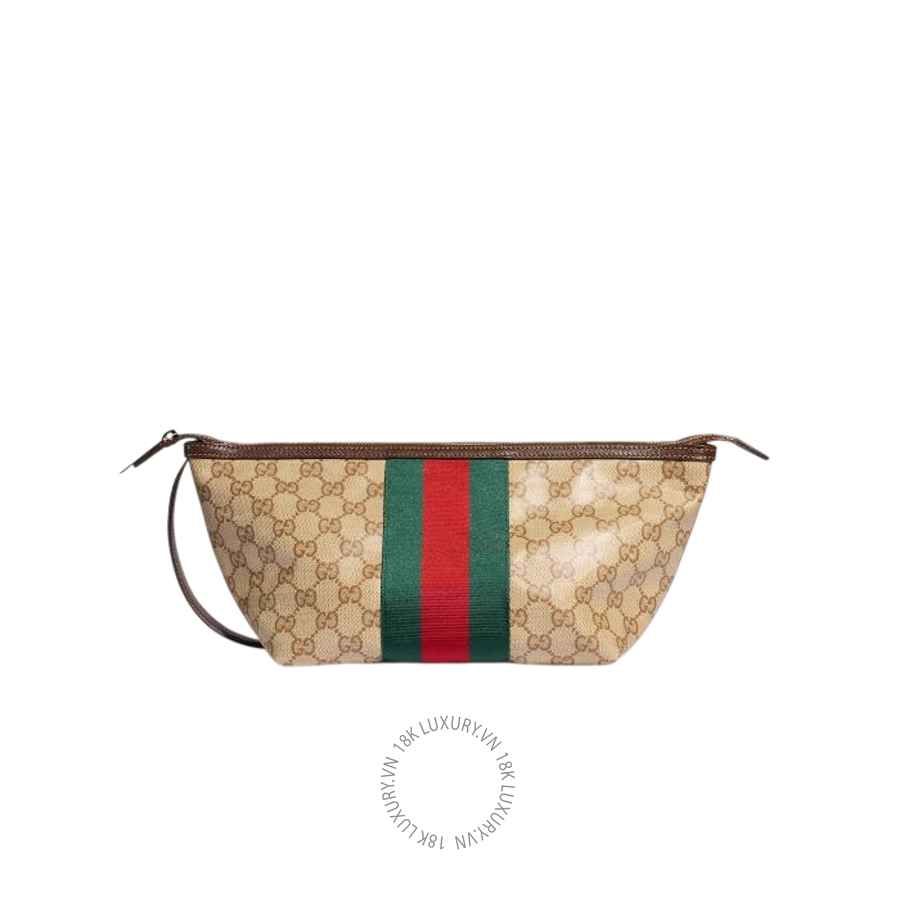 Túi Cầm Tay Gucci Small GG toiletry case with Web 875159 FAF79 8547 GFD407