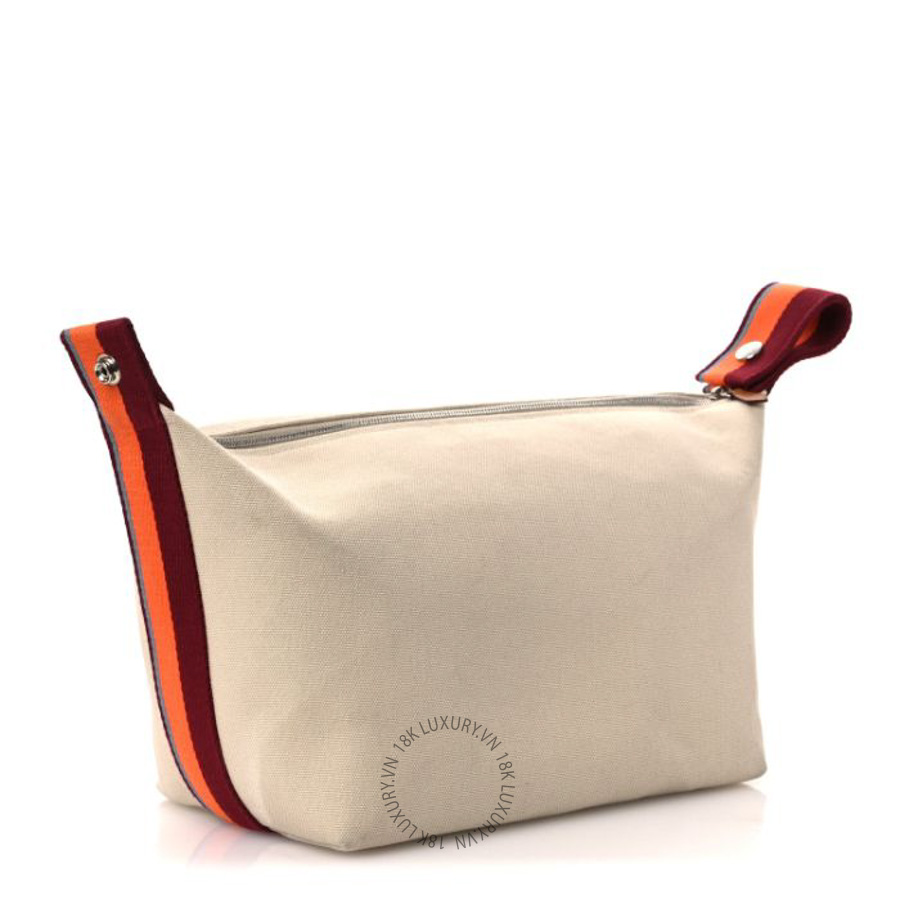 Túi cầm tay Hermes Cotton Canvas H Pavillon Large Bride-A-Brac Pouch Naturel FPTH112