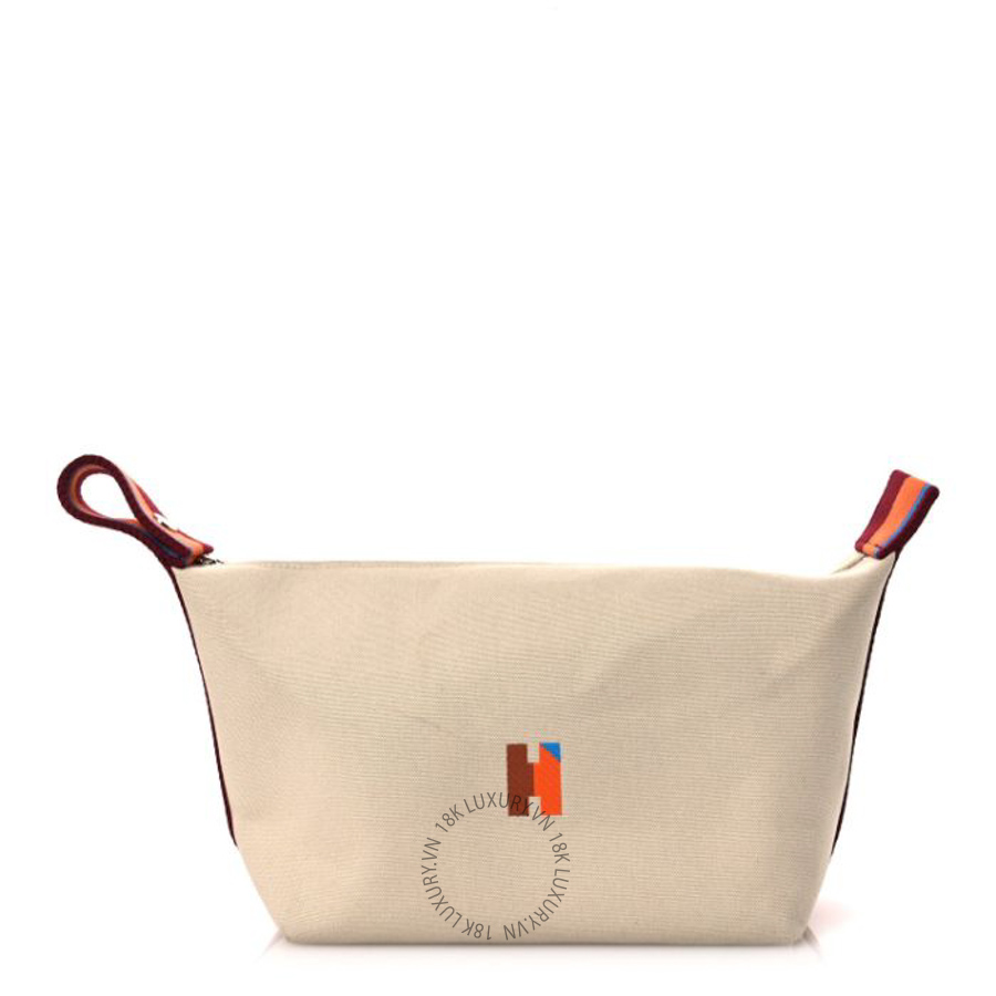 Túi cầm tay Hermes Cotton Canvas H Pavillon Large Bride-A-Brac Pouch Naturel FPTH112