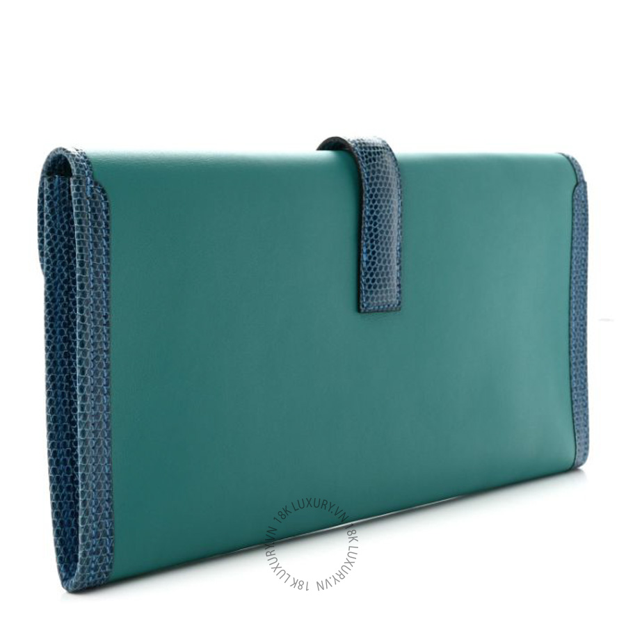 Túi cầm tay Hermes Swift Lizard Jige Elan Touch 29 Clutch Bleu Paon Mykonos FPTH399
