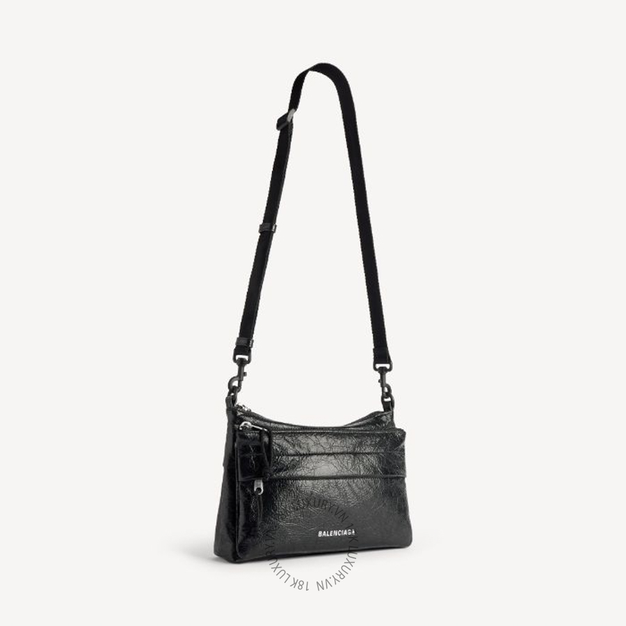 Túi Đeo Chéo Balenciaga Men's Explorer Double Pouch Messenger Bag in Black 8731821VG071000 BCA012