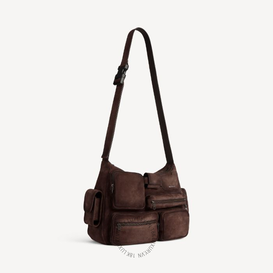 Túi Đeo Chéo Balenciaga Men's Superbusy Messenger Bag in Light Espresso A000LA2AB2A2308 BCA055