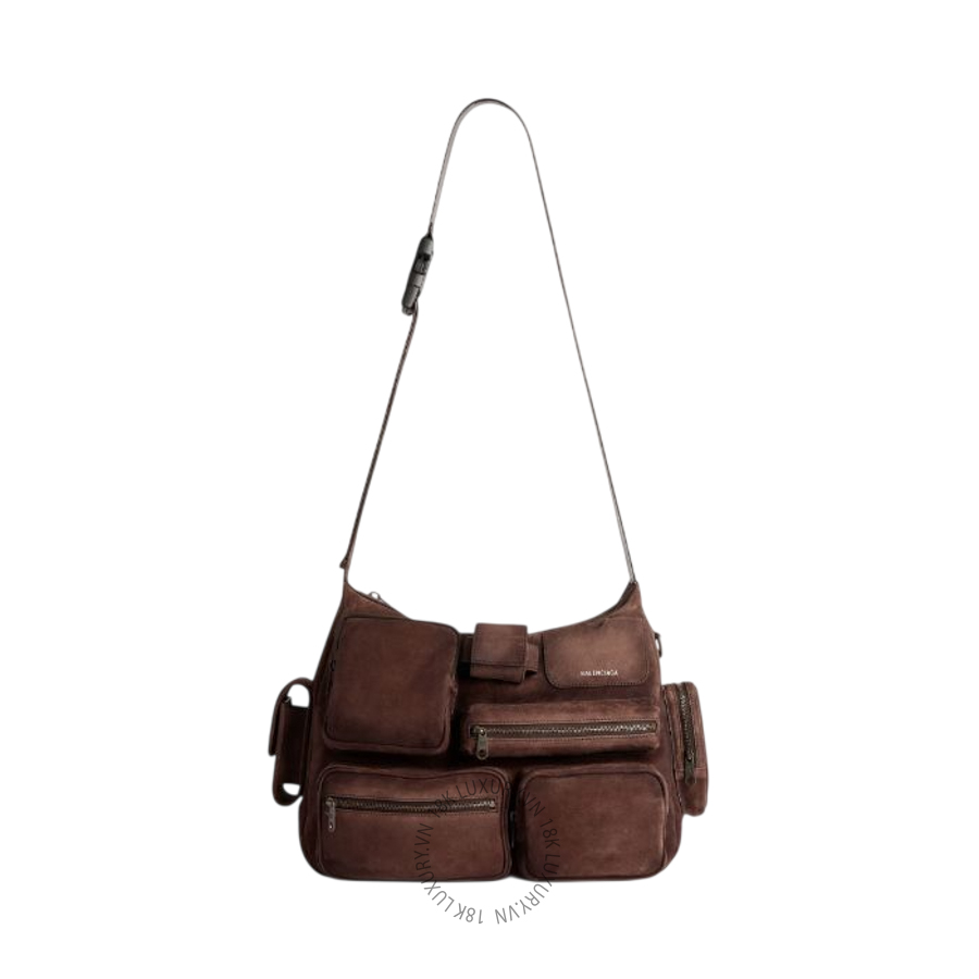 Túi Đeo Chéo Balenciaga Men's Superbusy Messenger Bag in Light Espresso A000LA2AB2A2308 BCA055