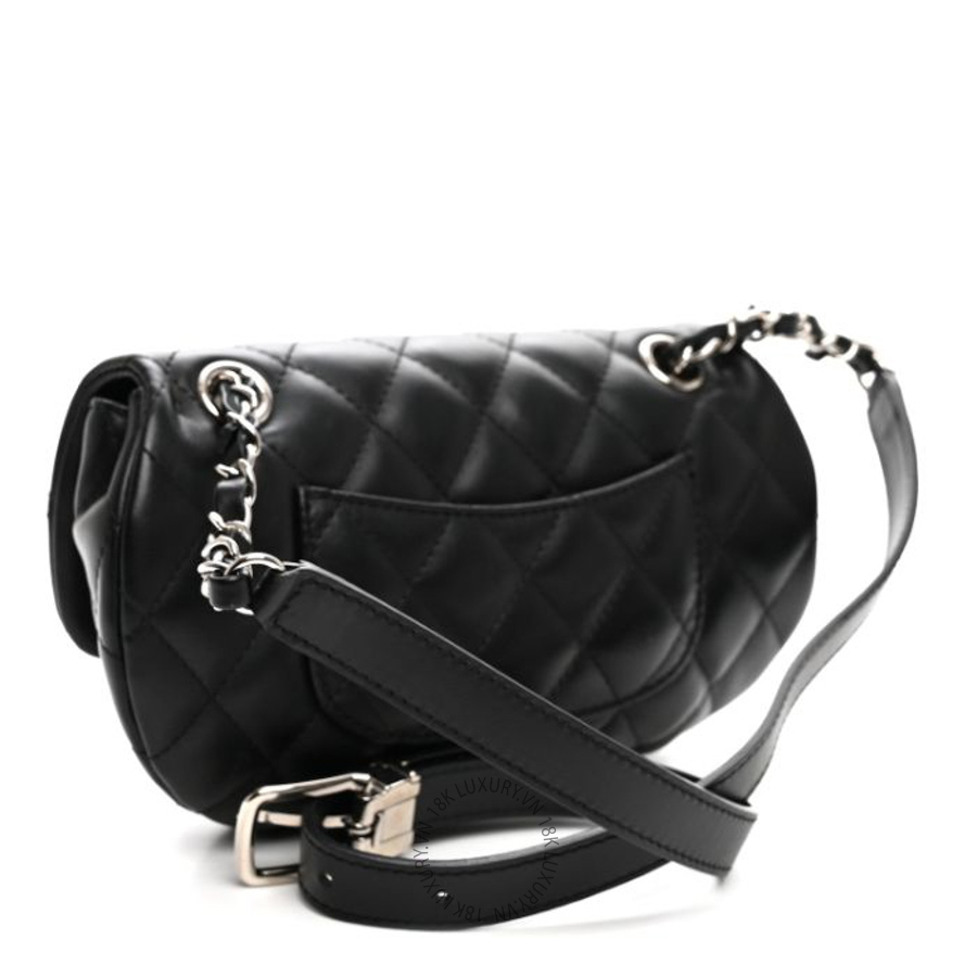 Túi Đeo Chéo Chanel Calfskin Quilted CC Uniform Flap Belt Bag Black CVB759