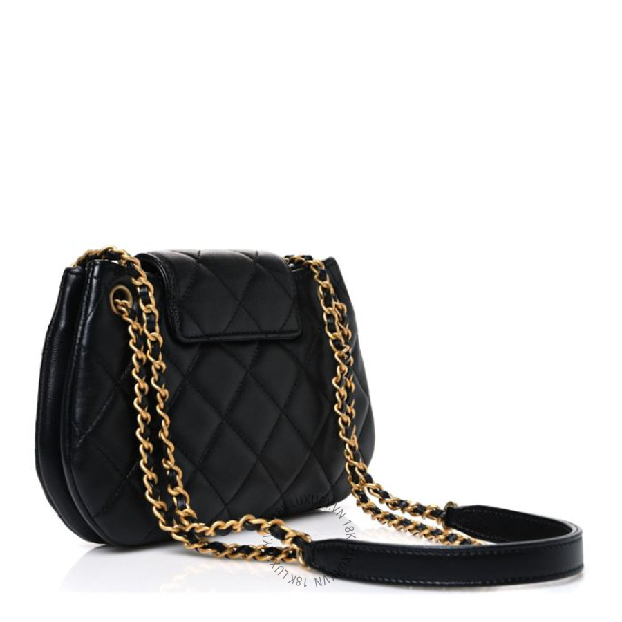 Túi Đeo Chéo Chanel Lambskin Quilted Small Giant CC Flap Bag Black CVB619