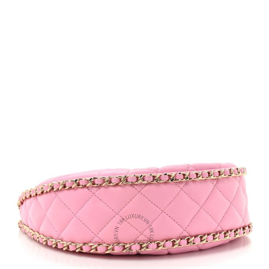 Túi Đeo Chéo Chanel Lambskin Quilted Small Hobo Bag Pink CVB312 8 Túi Đeo Chéo Chanel Lambskin Quilted Small Hobo Bag Pink CVB312