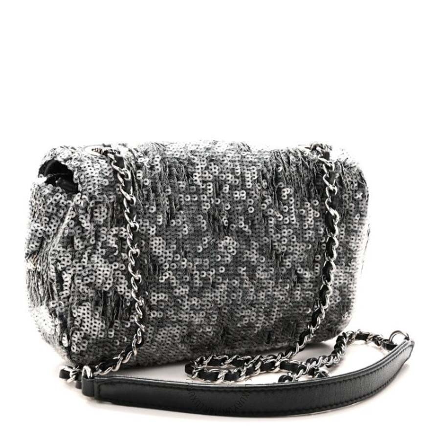 Túi Đeo Chéo Chanel Sequin Mini Rectangular Single Flap Black CVB1106
