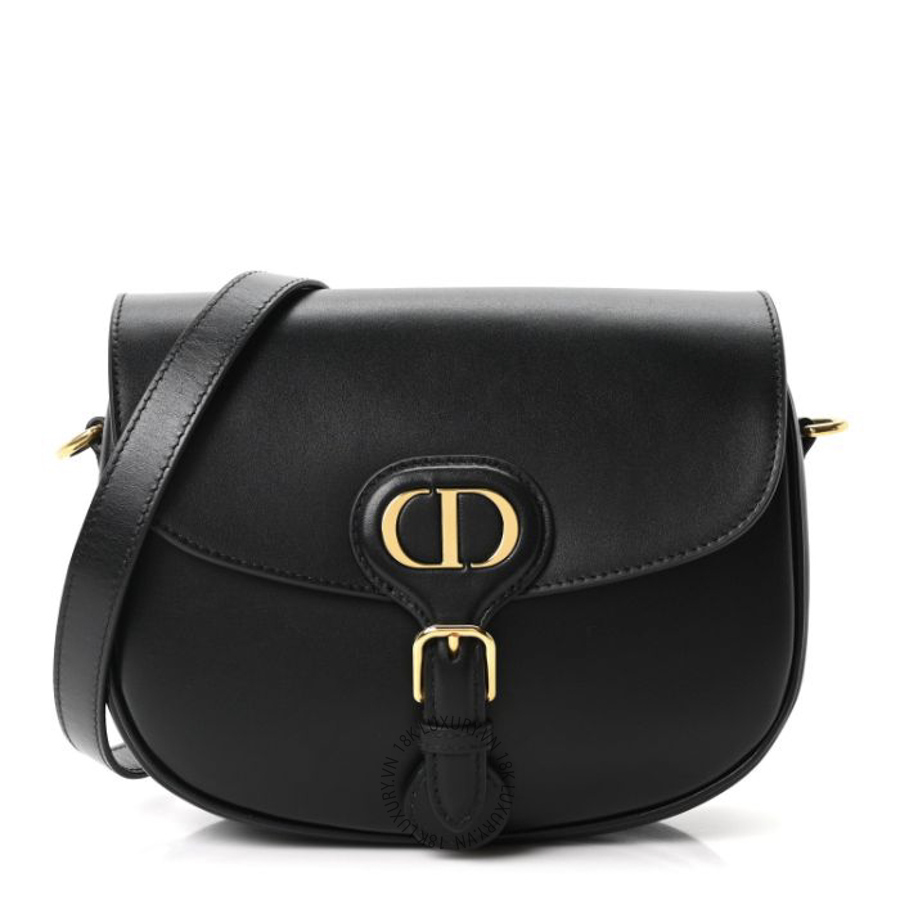 Túi Đeo Chéo Christian Dior Box Calfskin Medium Bobby Flap Black SPSS175