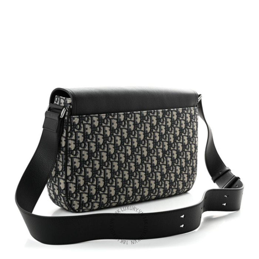Túi đeo chéo Christian Dior Grained Calfskin Oblique Large Saddle Messenger Black DIO160