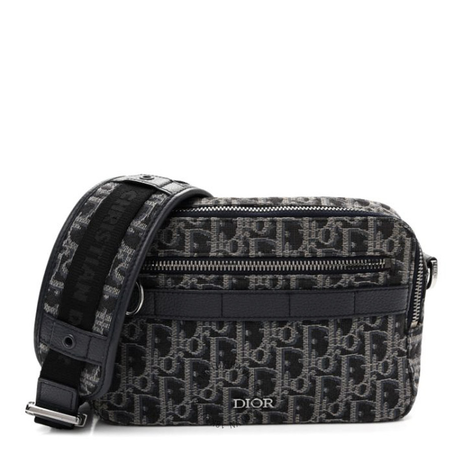 Túi Đeo Chéo Christian Dior HOMME Oblique Jacquard Safari Messenger Navy Blue SPSS071