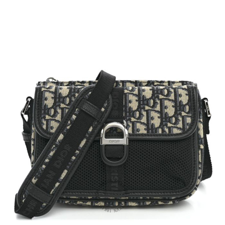 Túi đeo chéo Christian Dior Oblique Jacquard Dior 8 Pouch With Strap Blue Black DIO074