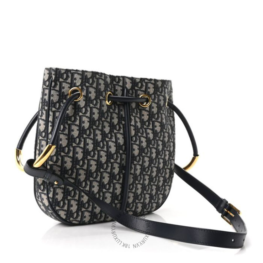 Túi đeo chéo Christian Dior Oblique Medium Nolita Bucket Bag Blue DIO220