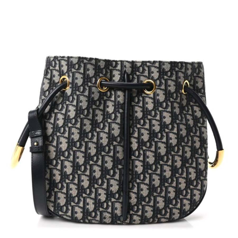 Túi đeo chéo Christian Dior Oblique Medium Nolita Bucket Bag Blue DIO220