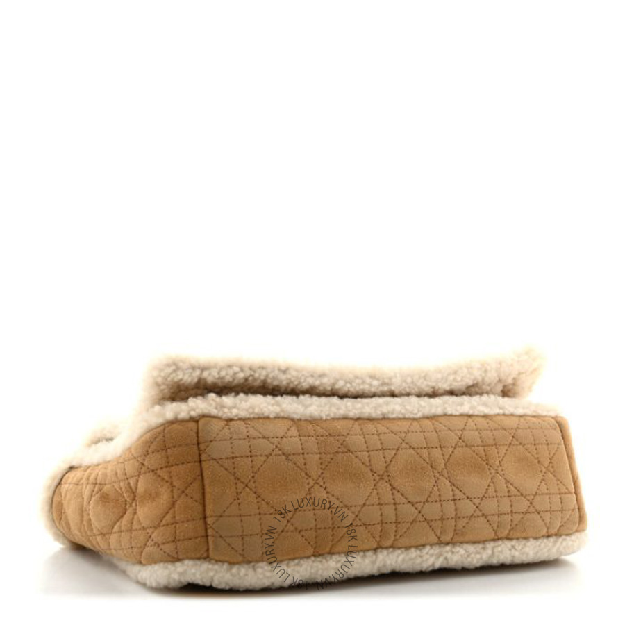 Túi đeo chéo Christian Dior Shearling Cannage Large Caro Bag Camel DIO137 8 Túi đeo chéo Christian Dior Shearling Cannage Large Caro Bag Camel DIO137
