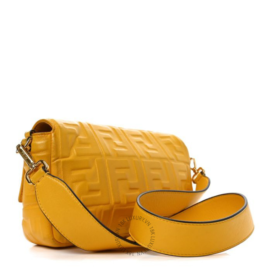 Túi đeo chéo Fendi Nappa FF 1974 Embossed Baguette Mimosa TFD264