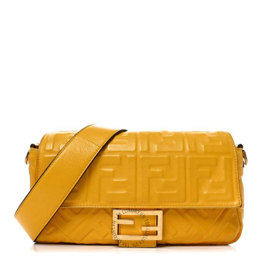 Túi đeo chéo Fendi Nappa FF 1974 Embossed Baguette Mimosa TFD264