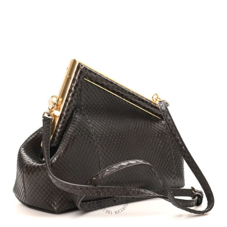 Túi đeo chéo Fendi Snakeskin Small Fendi First Brown TFD385