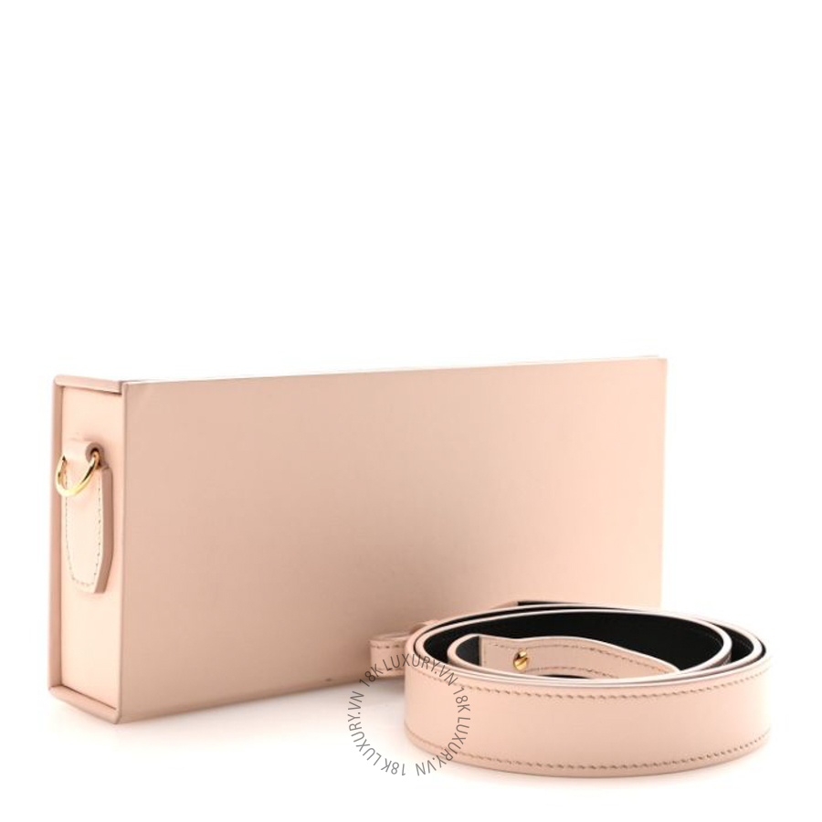 Túi đeo chéo Fendi Vitello Fluffy Logo Horizontal Box Crossbody Bag Rosa Quarzo Black TFD552