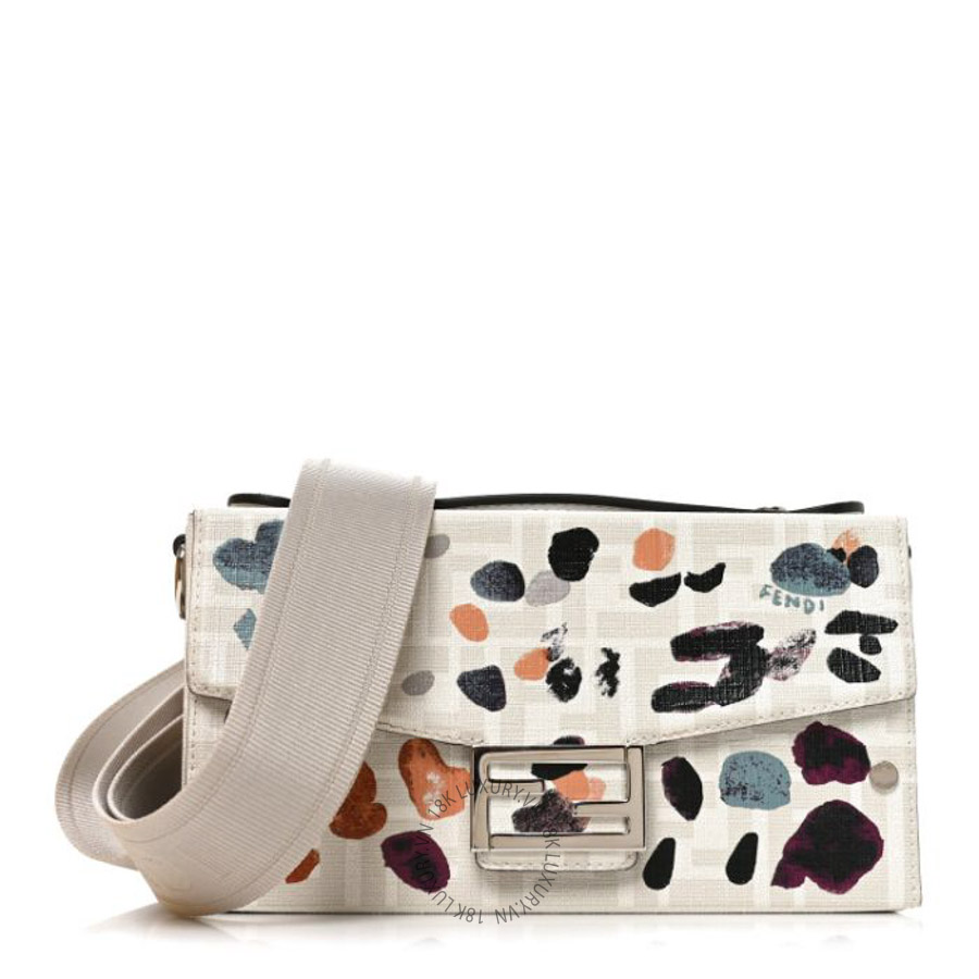 Túi đeo chéo Fendi Vitello King FF 1974 Baguette Soft Trunk Phone Pouch Multicolor TFD083