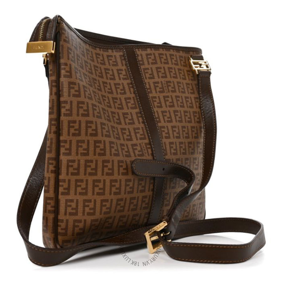 Túi đeo chéo Fendi Zucchino Spalmati Crossbody Brown TFD251