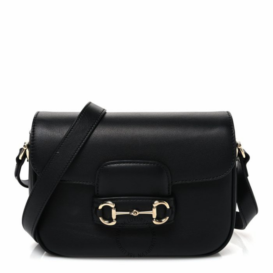 Túi đeo chéo Gucci Arabella Calfskin Horsebit 1955 Shoulder Bag Black NFPG487