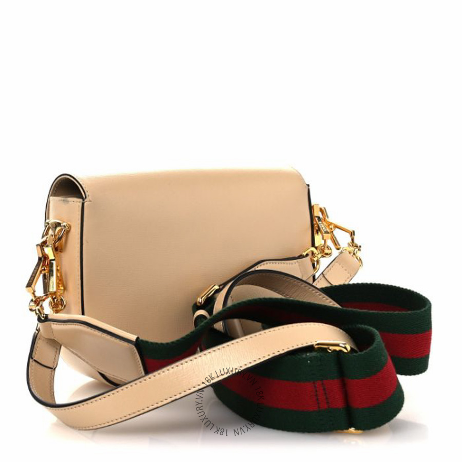 Túi đeo chéo Gucci Azalea Calfskin Web Mini Horsebit 1955 Shoulder Bag Bubble Tea NFPG508