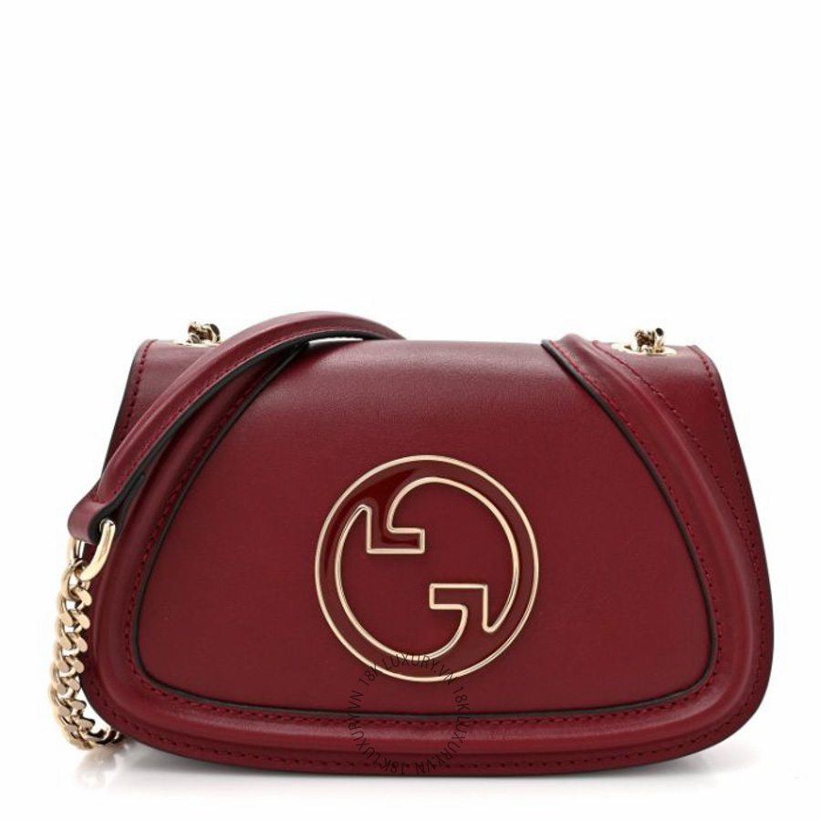 Túi đeo chéo Gucci Calfskin Blondie Small Shoulder Bag Rosso Ancora NFPG339