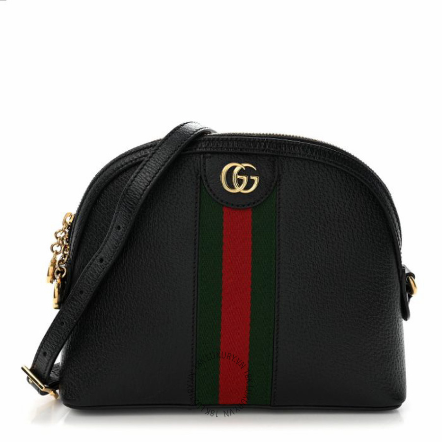 Túi đeo chéo Gucci Calfskin GG Web Small Ophidia Dome Shoulder Bag Black NFPG620